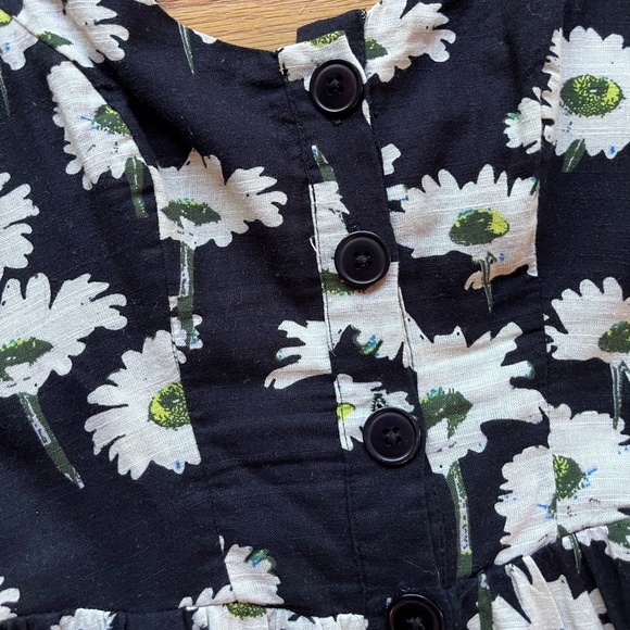 Urban Outfitters Floral Black & White Button Up Midi Dress - Picture 3 of 5